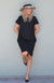Mustard Yellow Women&#39;s Merino Wool Shift Dress with Short Sleeves

