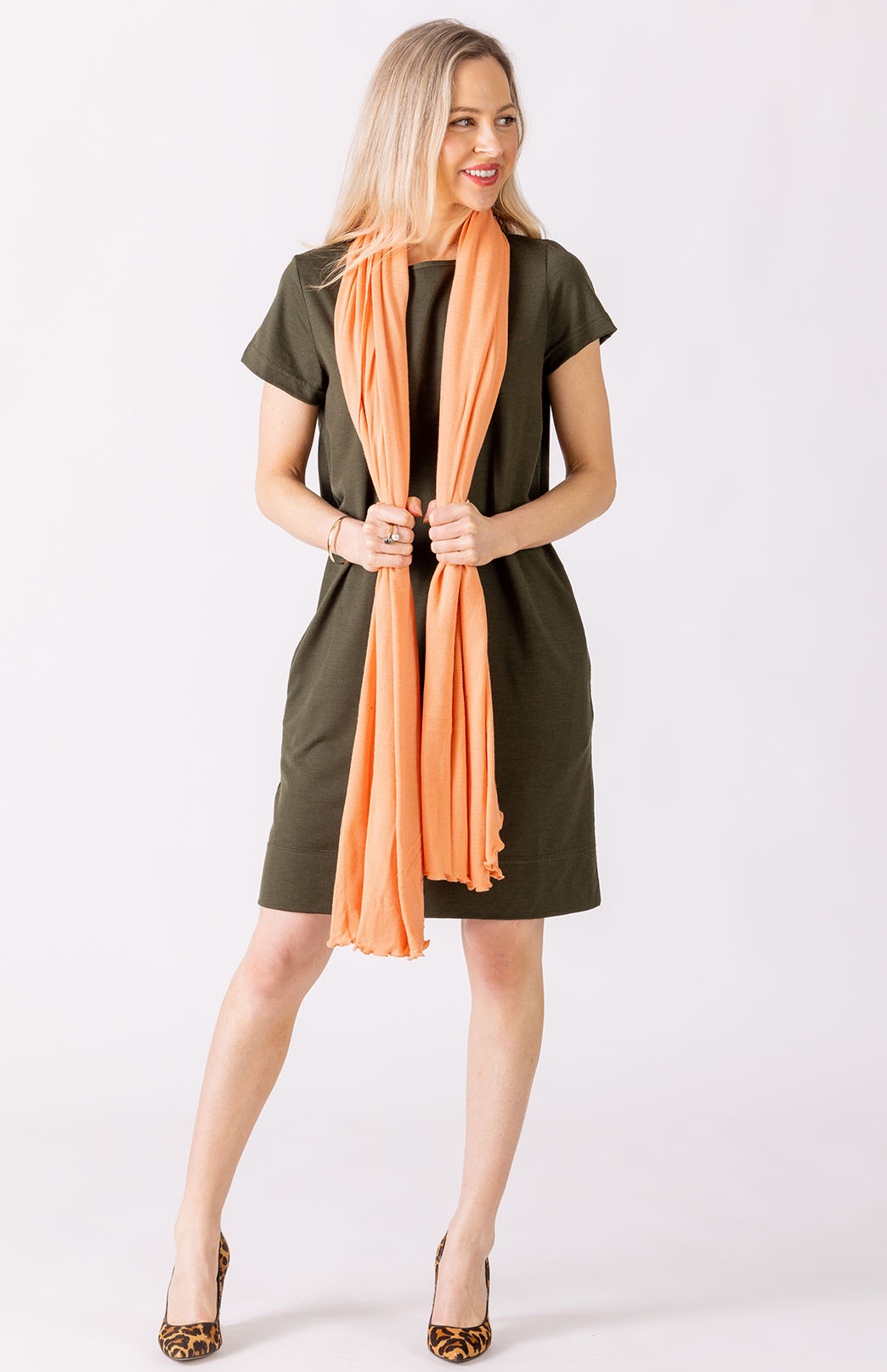 Peach Guava Women's Merino Wool Luxury Scarf