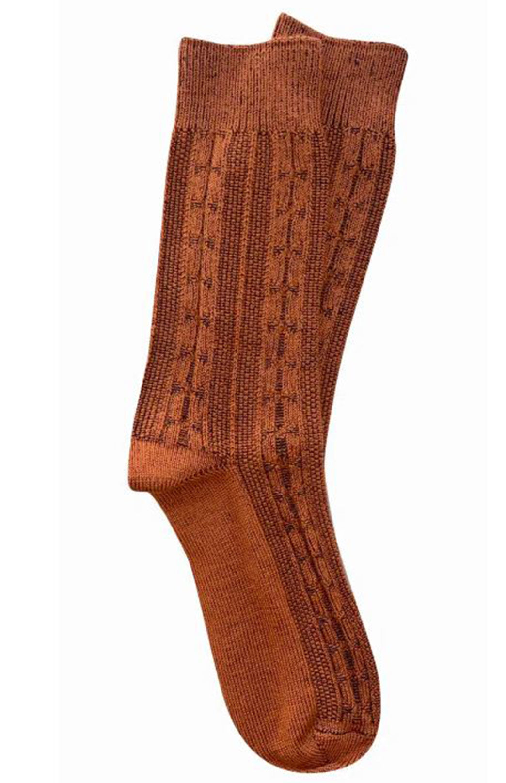 Chunky Cable - Paprika Merino Wool Socks