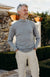 Light Grey Marl Men&#39;s Long Sleeve Turtle Neck Top
