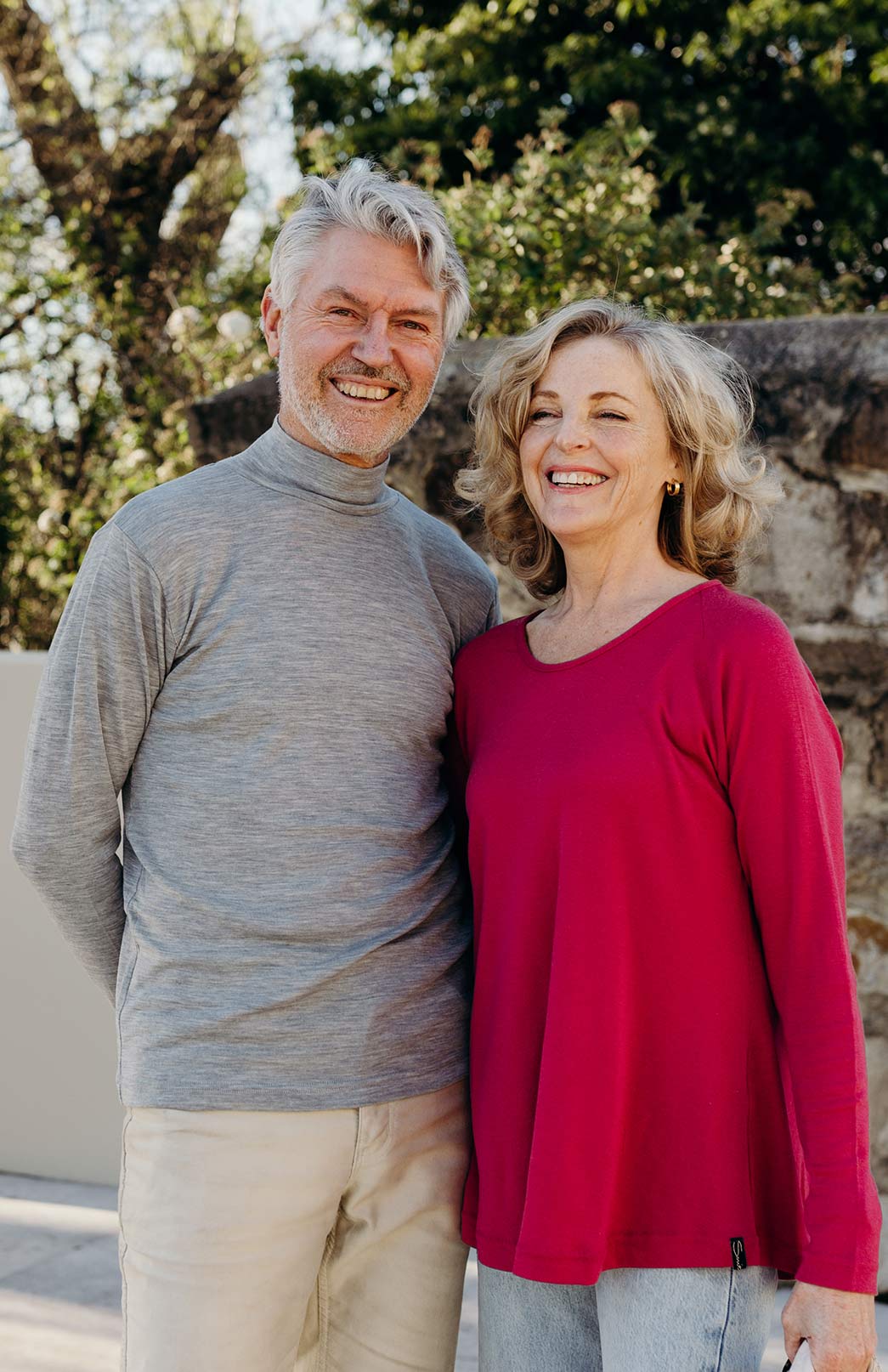 Raspberry Pink Women's Merino Wool Long Sleeve Top with Raglan Sleeves