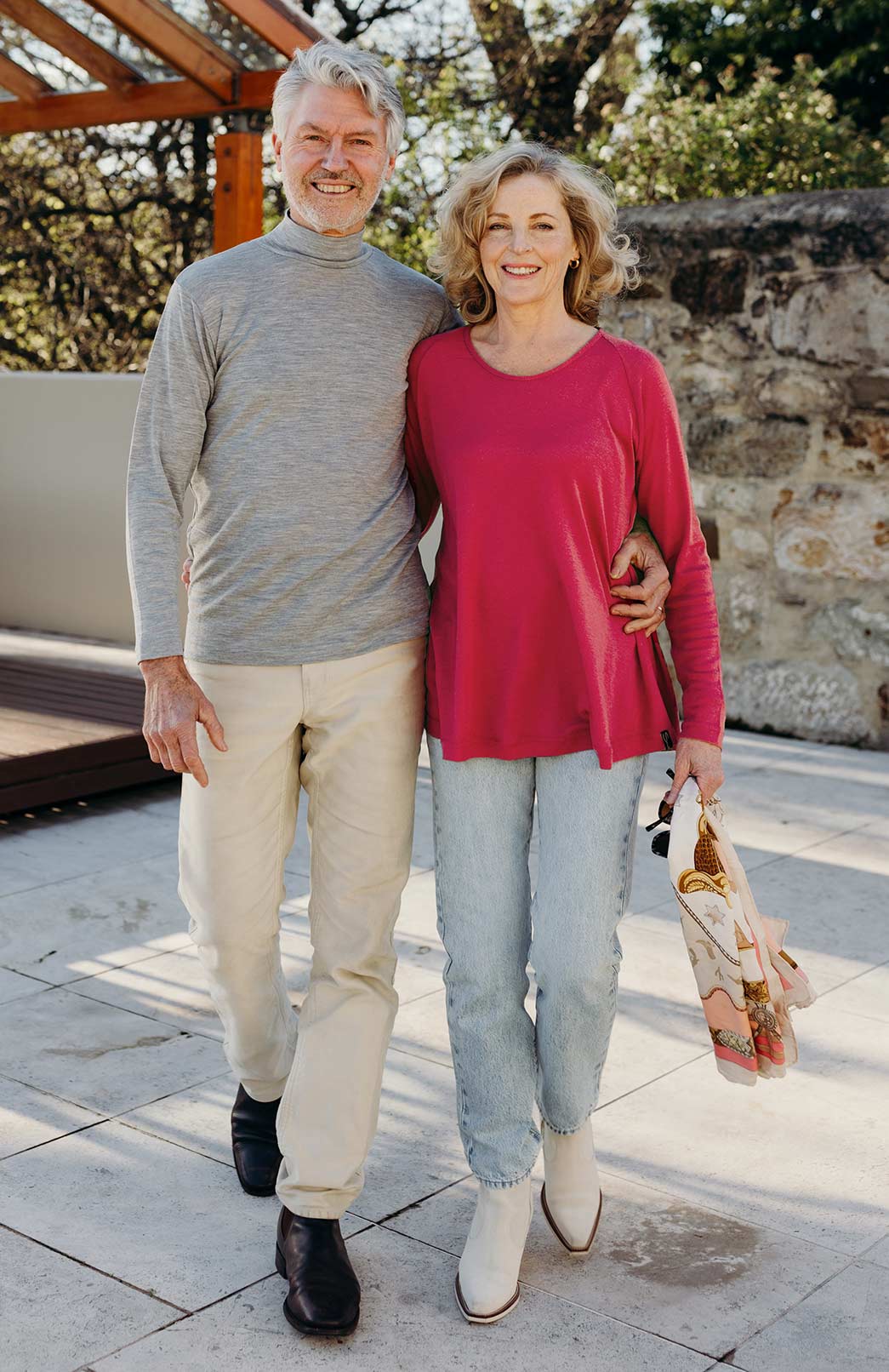 Chilli Red Women's Merino Wool Long Sleeve Top with Raglan Sleeves
