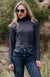 Steel Grey Women&#39;s Merino Wool Long Sleeve Turtle Neck Top
