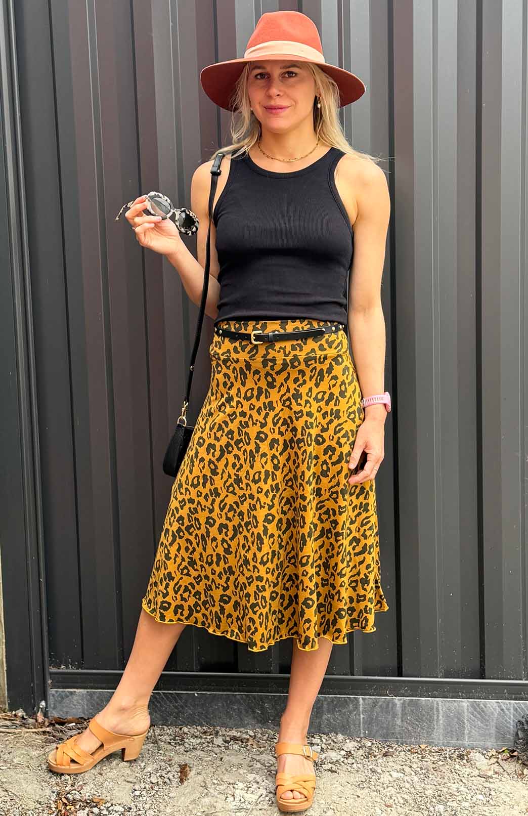Whiskey Leopard Women's Merino Wool Twirl Skirt