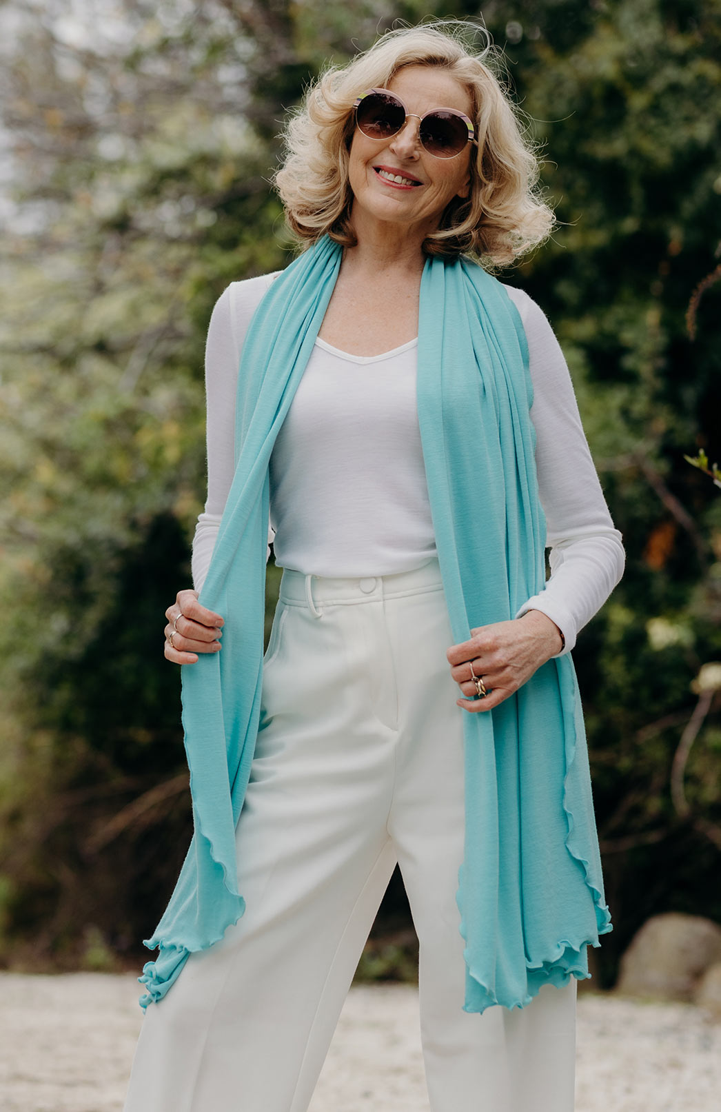 Turquoise Women's Merino Wool Luxury Scarf