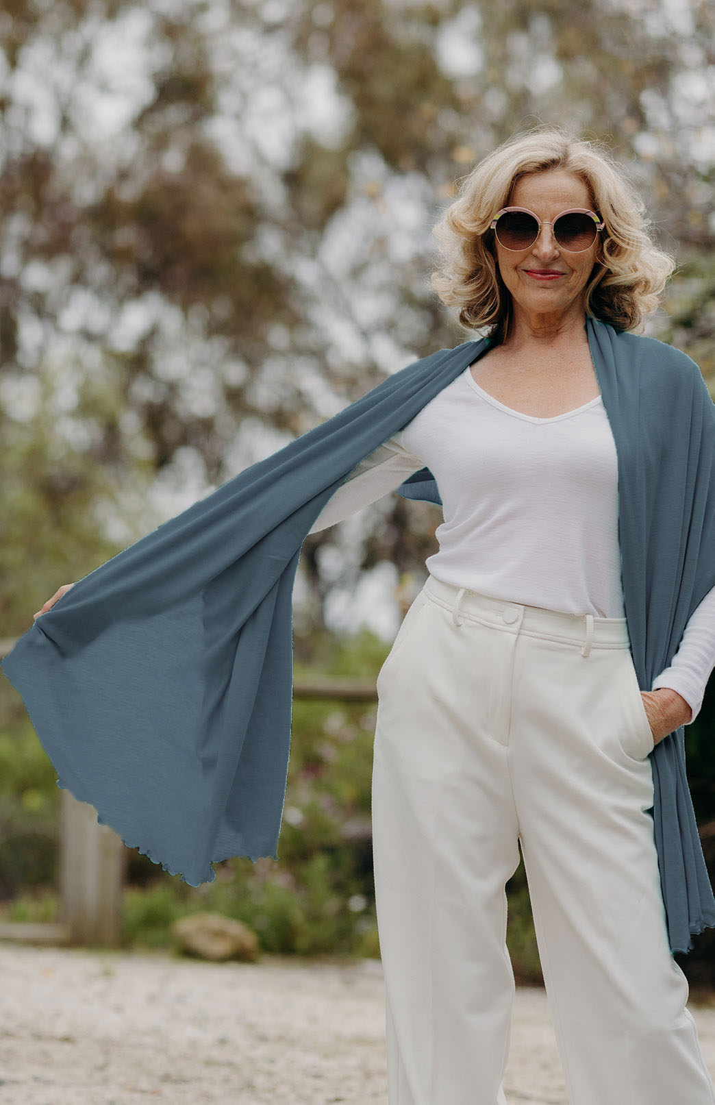 Slate Grey Women's Merino Wool Luxury Scarf