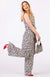 Vintage Ivory Leopard Women&#39;s Merino Wool Sleeveless Jumpsuit

