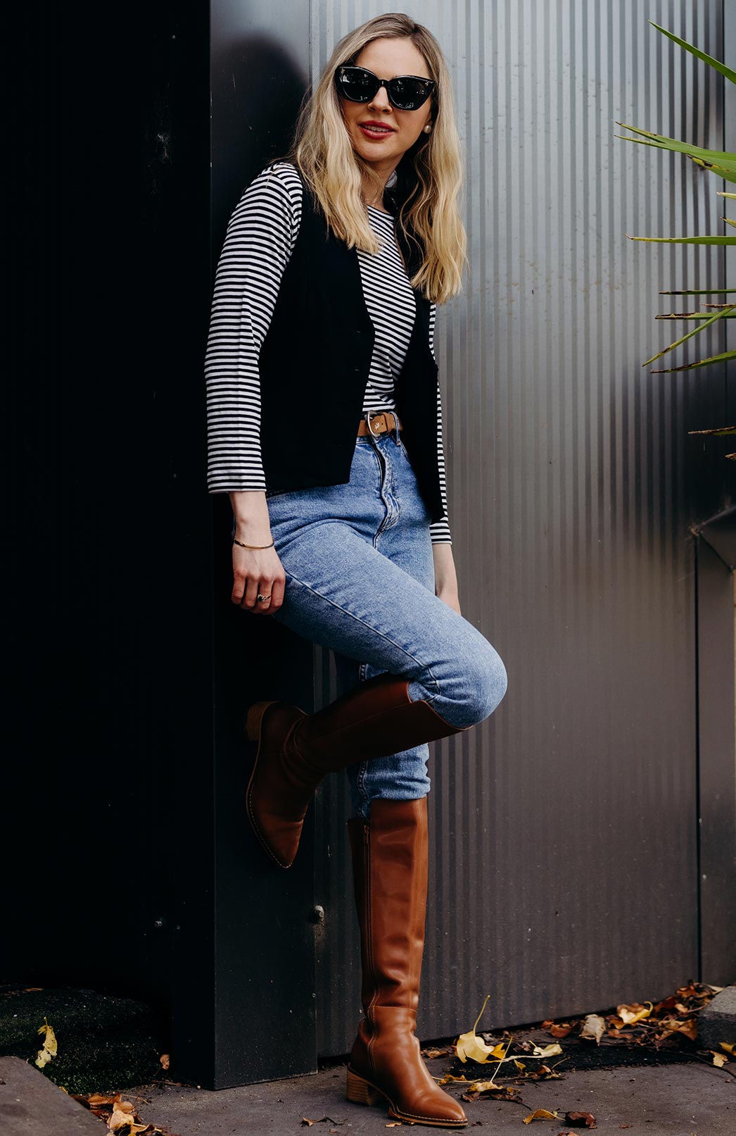 Black Women's Merino Wool Sleeveless Waistcoat Vest