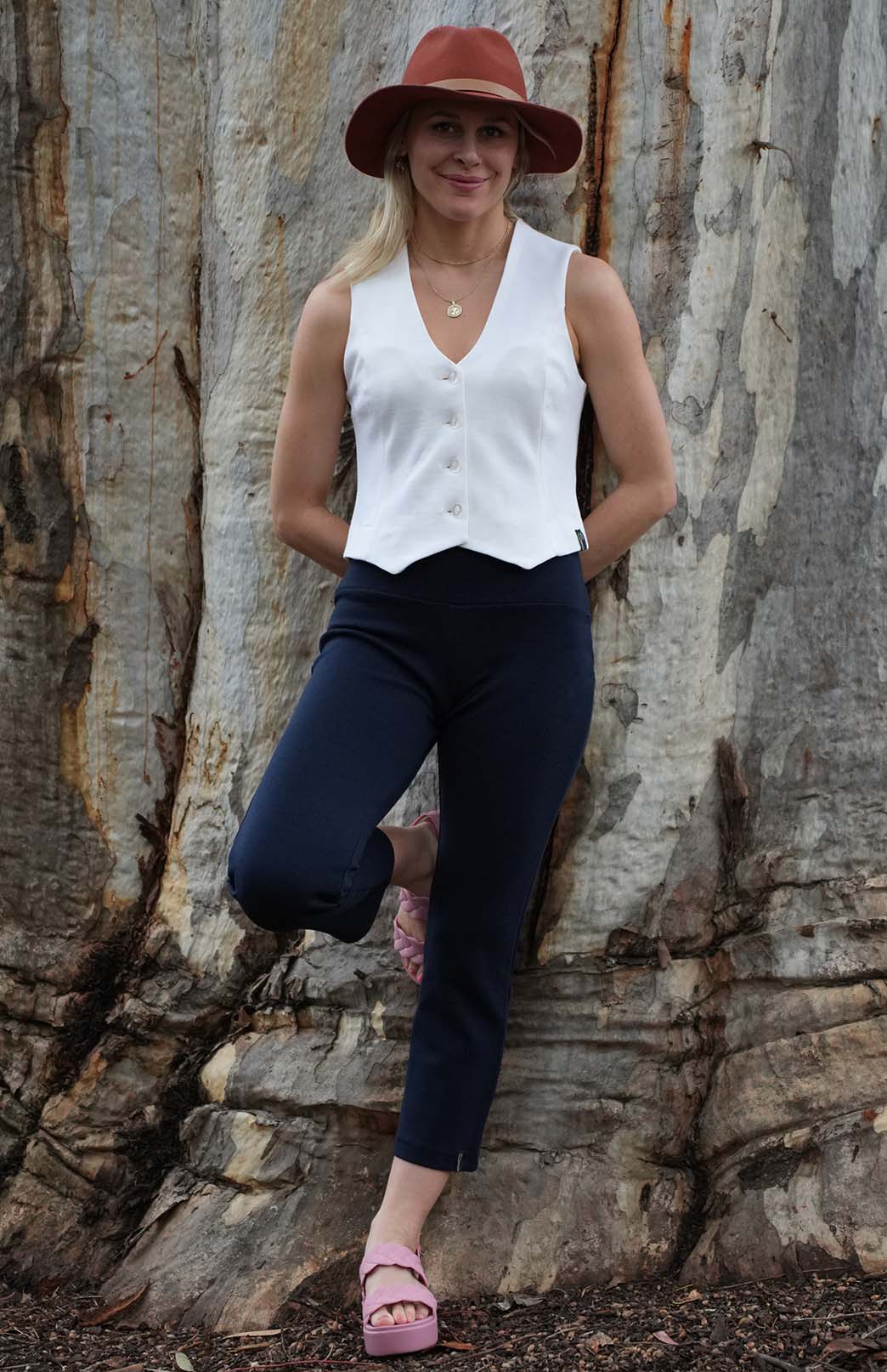 Vintage Ivory Women's Merino Wool Sleeveless Waistcoat Vest