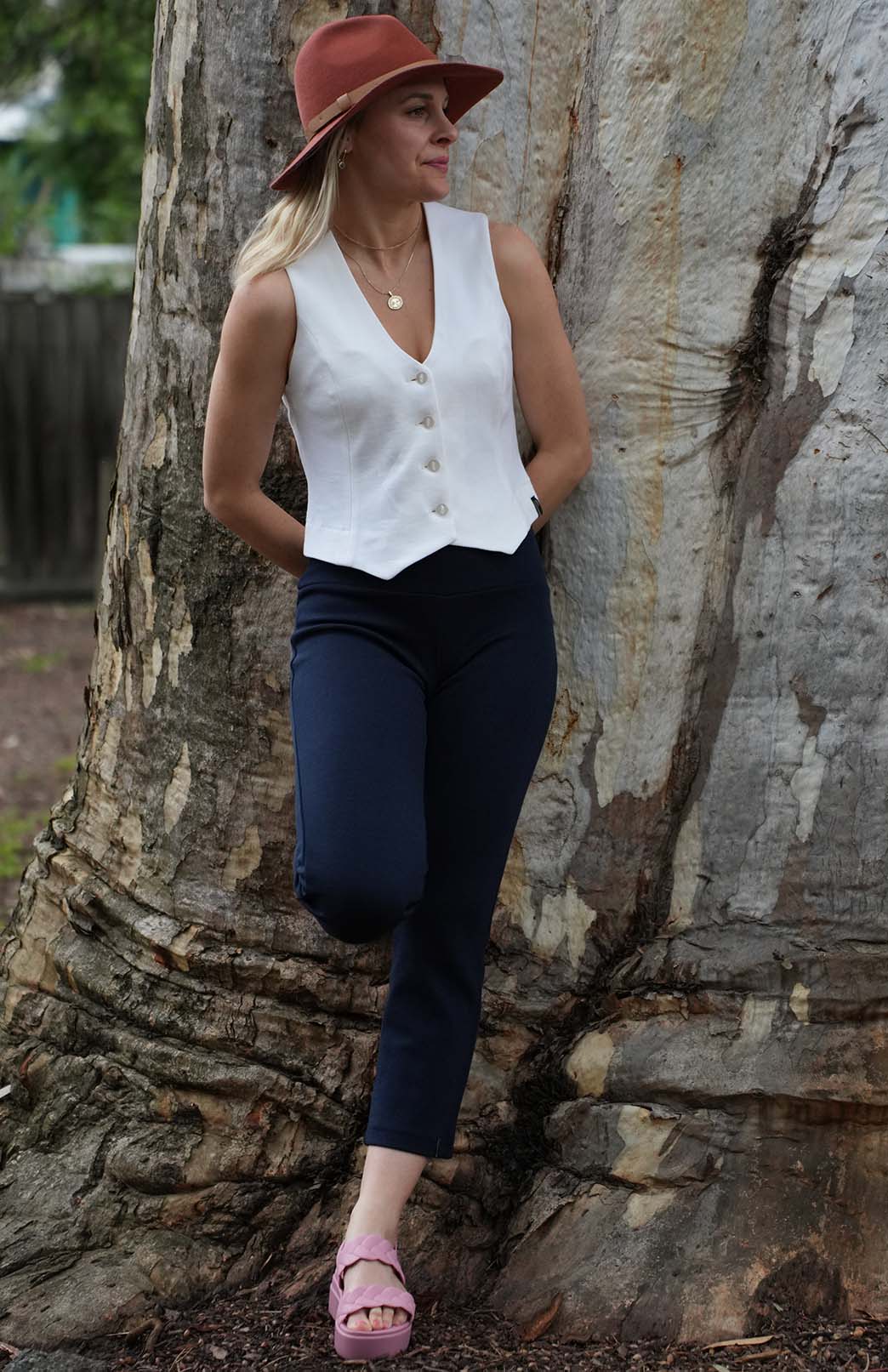 Vintage Ivory Women's Merino Wool Sleeveless Waistcoat Vest