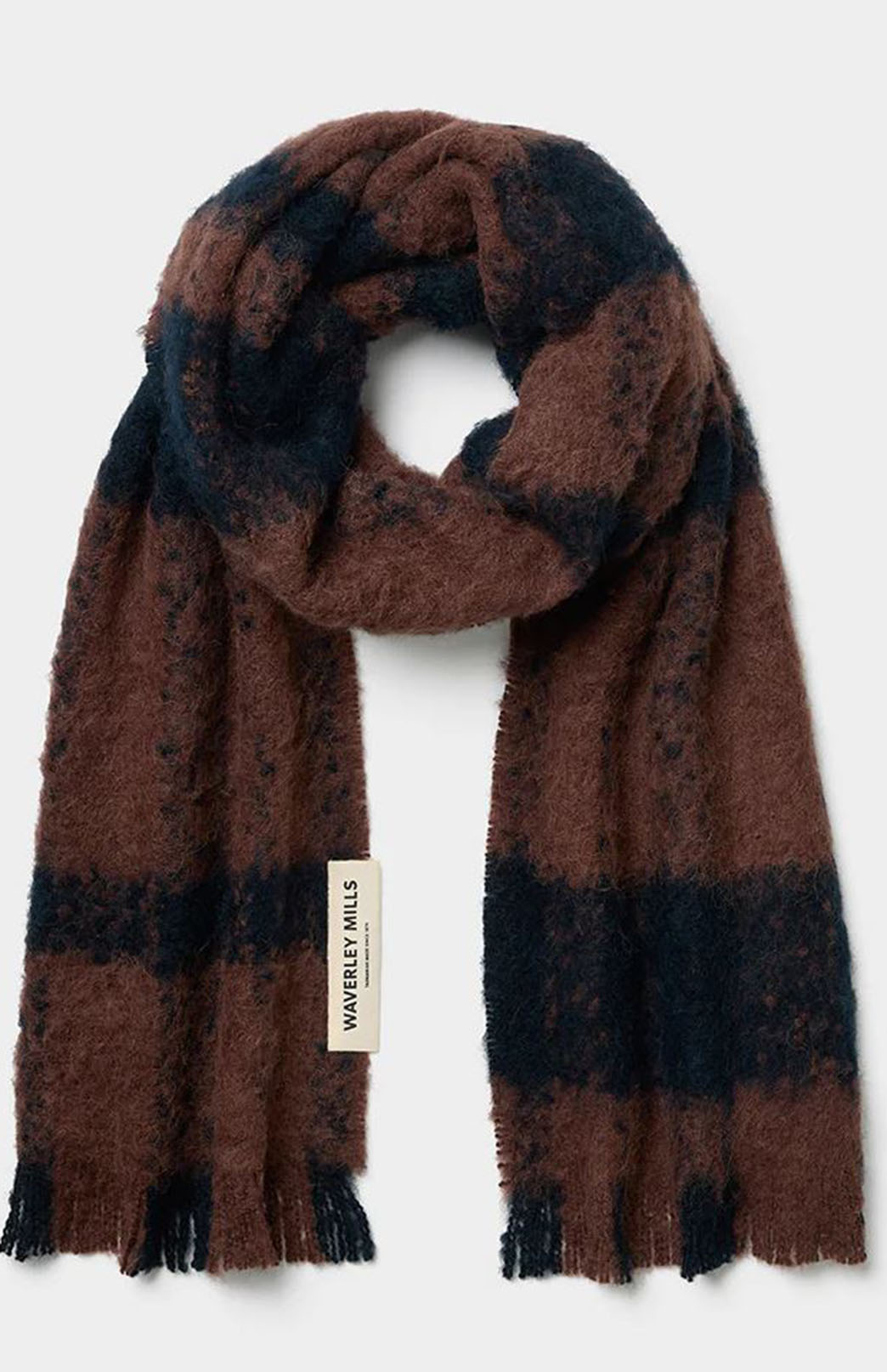 Night Sky Check Waverley Mills Scarf in Merino Wool and Alpaca Blend