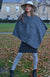 Grey Herringbone Women&#39;s Merino Wool Grey Herringbone Waverley Poncho
