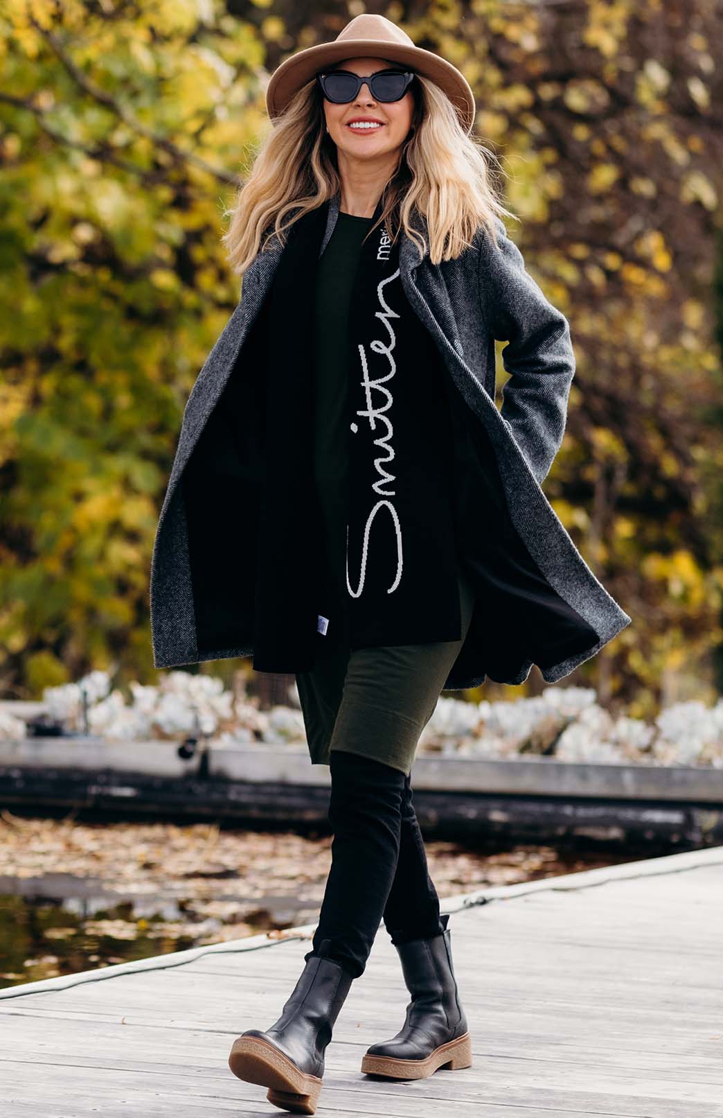 Graphite Herringbone Women's Merino Wool Winter Coat Waverley Woollen Mills