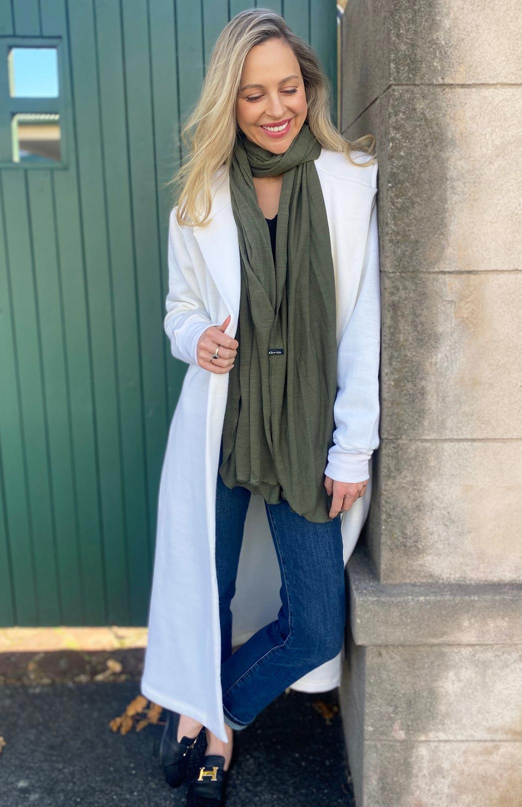 Eucalyptus Unisex Merino Wool &amp; Tencel Plain Lightweight Scarf