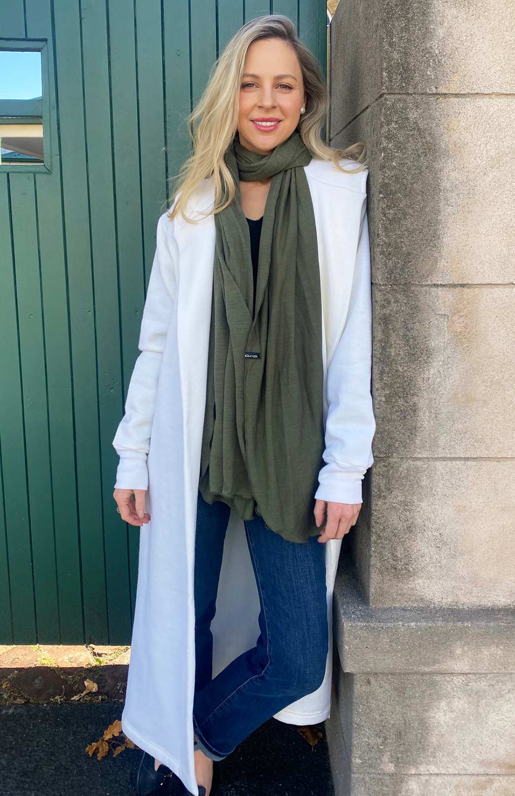 Eucalyptus Unisex Merino Wool &amp; Tencel Plain Lightweight Scarf