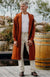 Cinnamon Men&#39;s Merino Wool Long Fleece Coat with Hood
