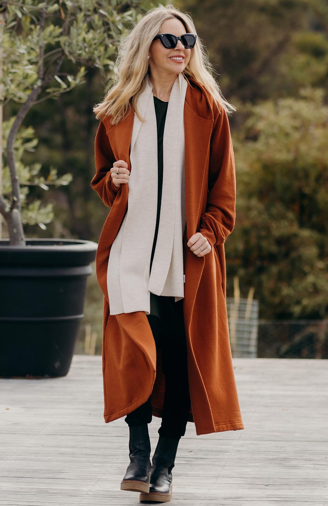 100% Wool Fleece Hooded Coat Women's Merino Wool Fleece Winter Coat 