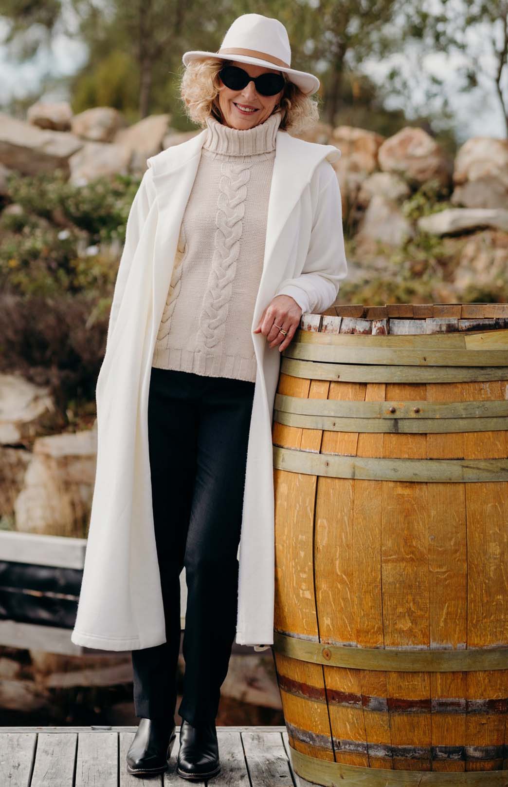 Black Women's Merino Wool Straight Leg Pants (Heavyweight 360g Fabric)