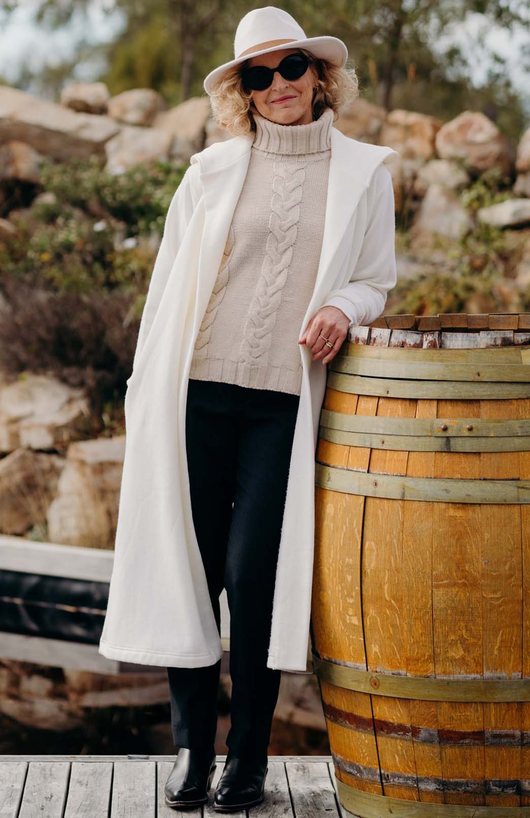 Black Women's Merino Wool Straight Leg Pants (Heavyweight 360g Fabric)