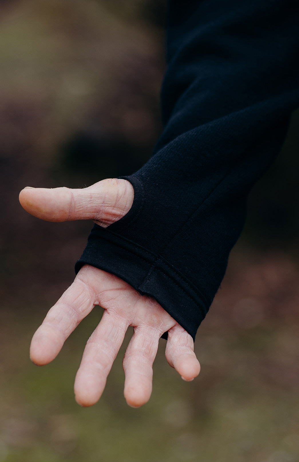 Black Men's Merino Wool Fleece Jacket with Hood