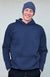 Black Men&#39;s Merino Wool Fleece Hoody with Front Pocket
