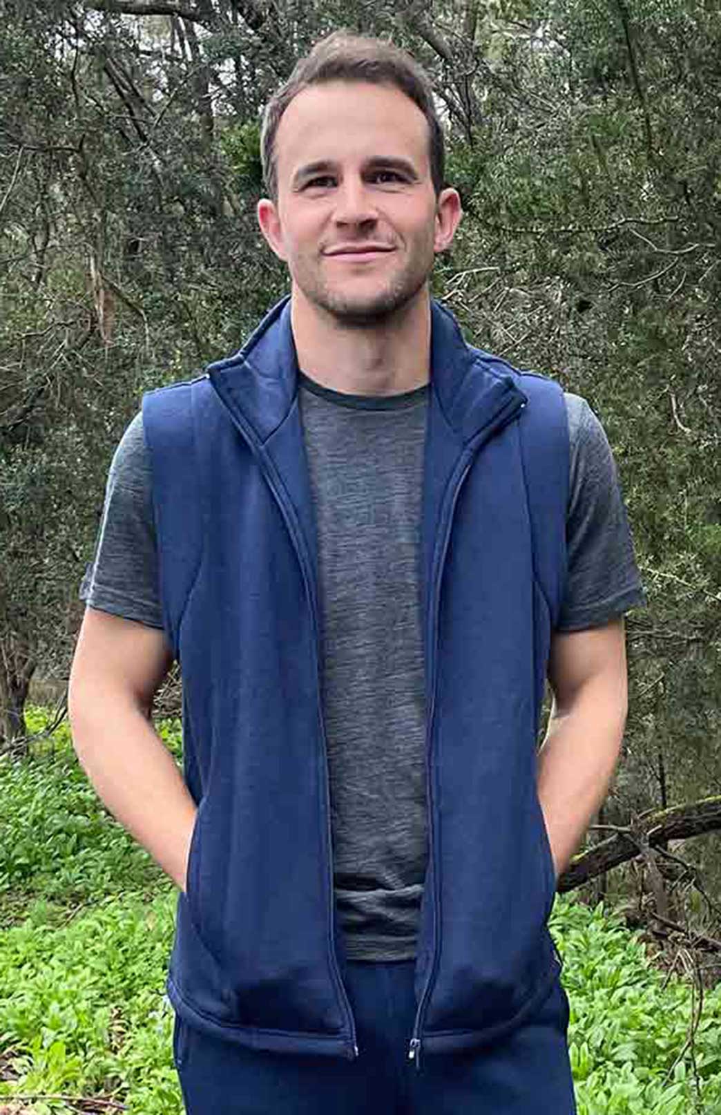 Black Men&#39;s Merino Wool Thermal Vest
