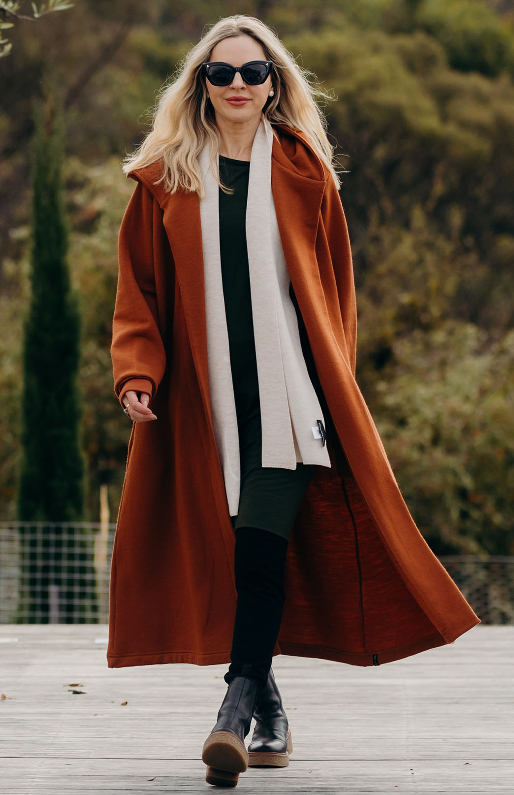 Cinnamon Women's Merino Wool Fleece Winter Coat 