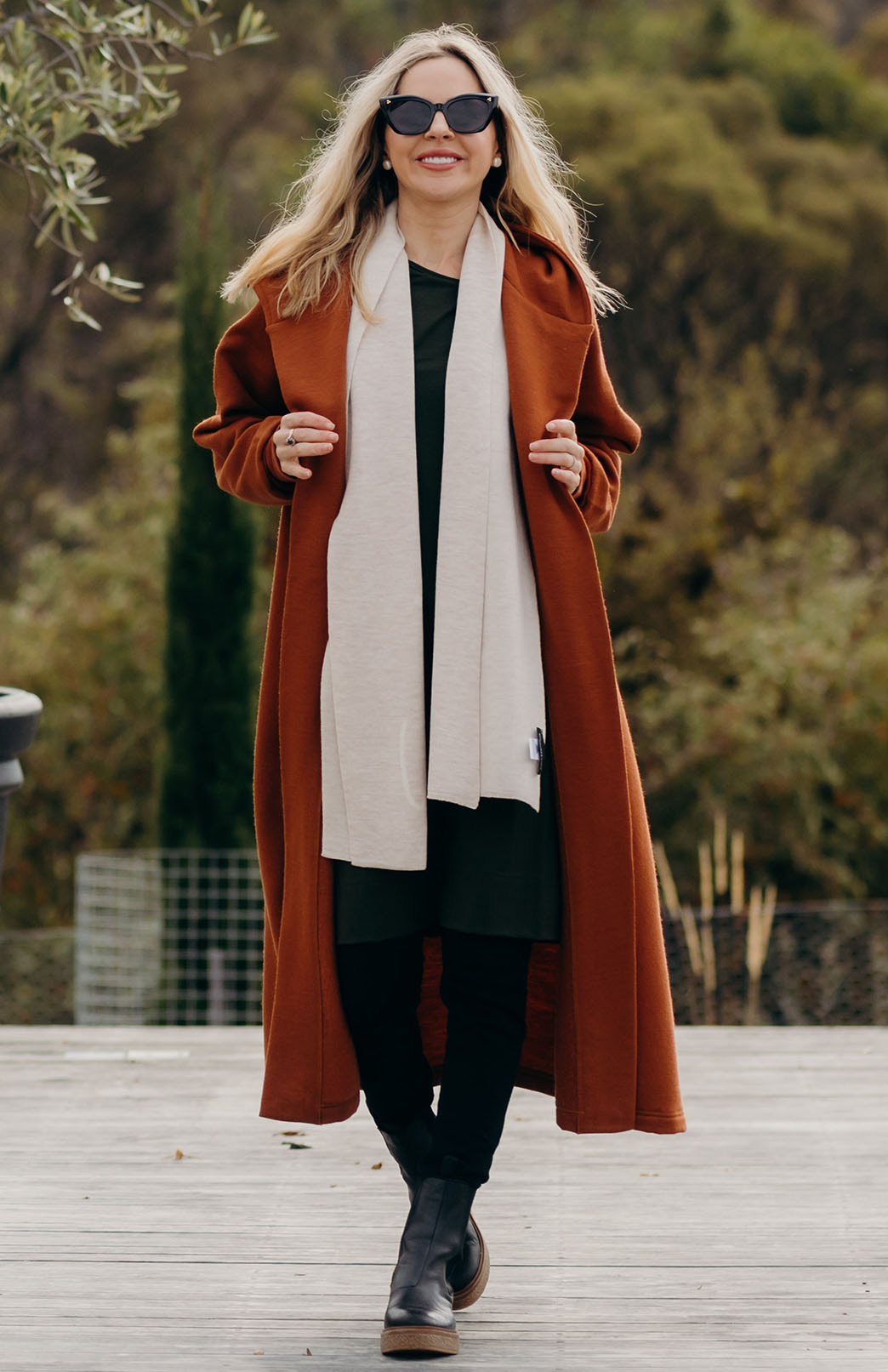 Cinnamon Women's Merino Wool Fleece Winter Coat 