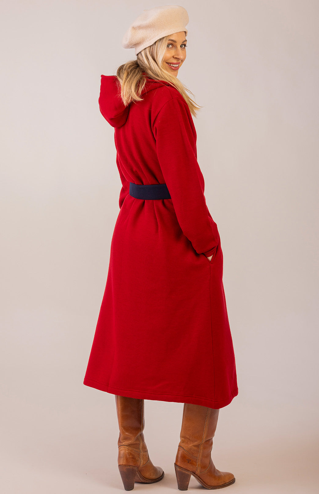 Chilli Red Women's Merino Wool Fleece Winter Coat 