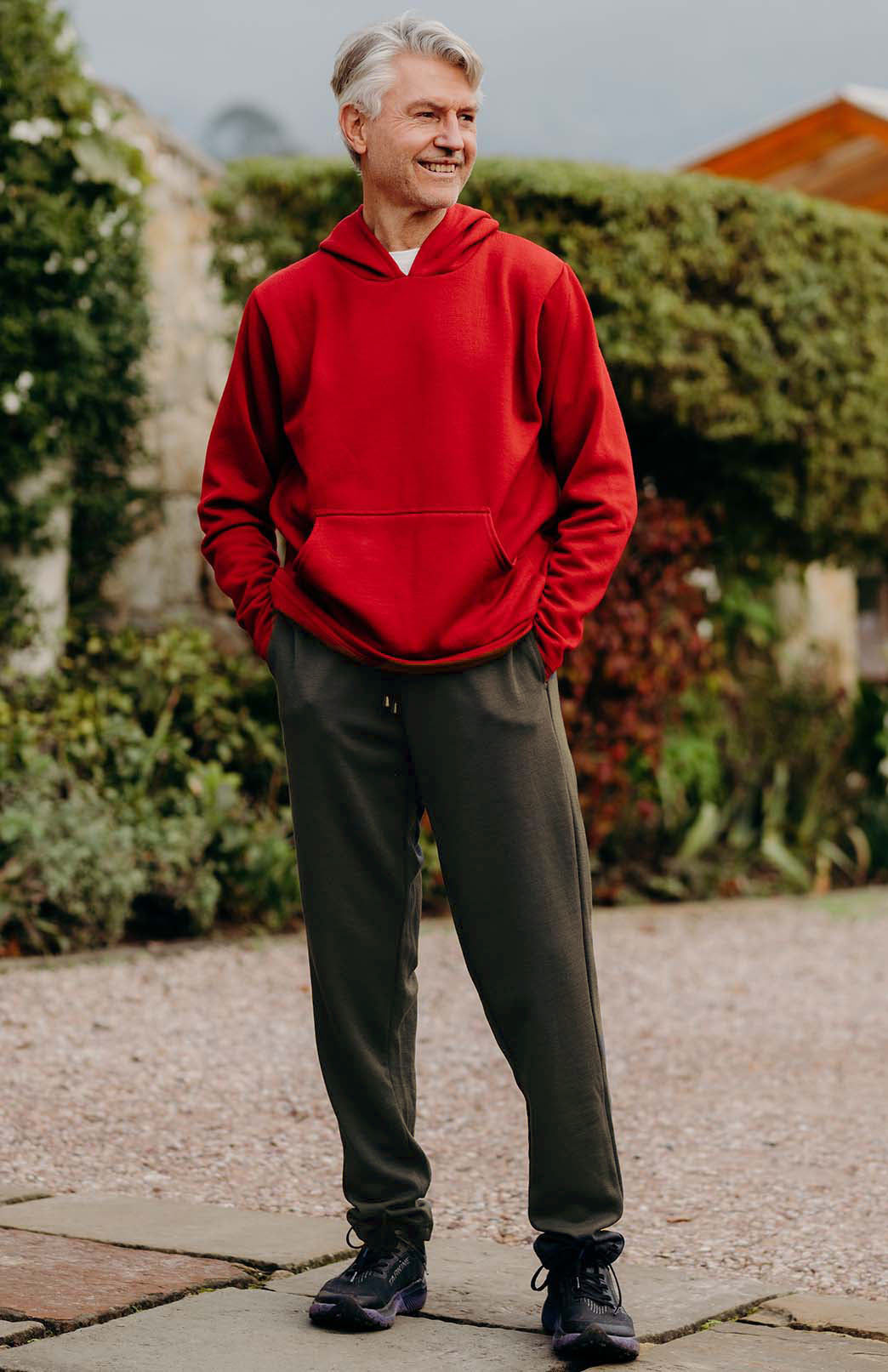 Olive Green Men's Merino Wool Fleece Track Pants