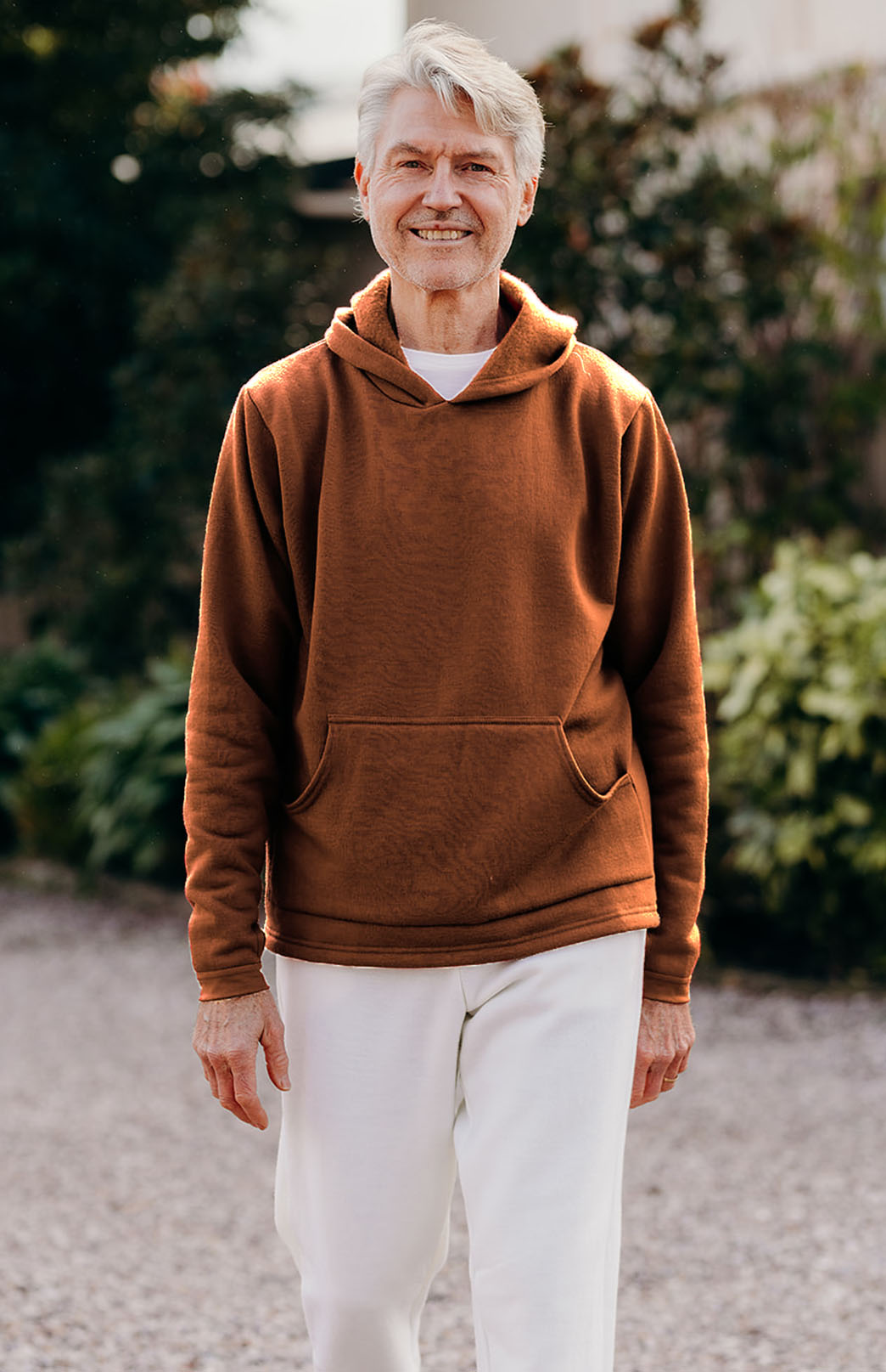 Cinnamon Men's Merino Wool Fleece Hoody with Front Pocket