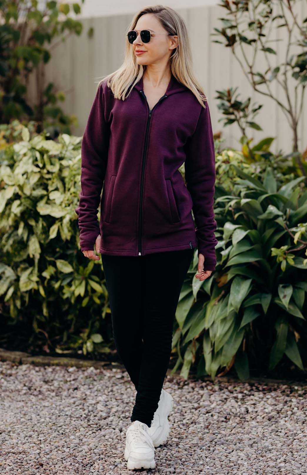 100% Wool Fleece Hoody Jacket Women's Merino Wool Fleece Jacket with Hood