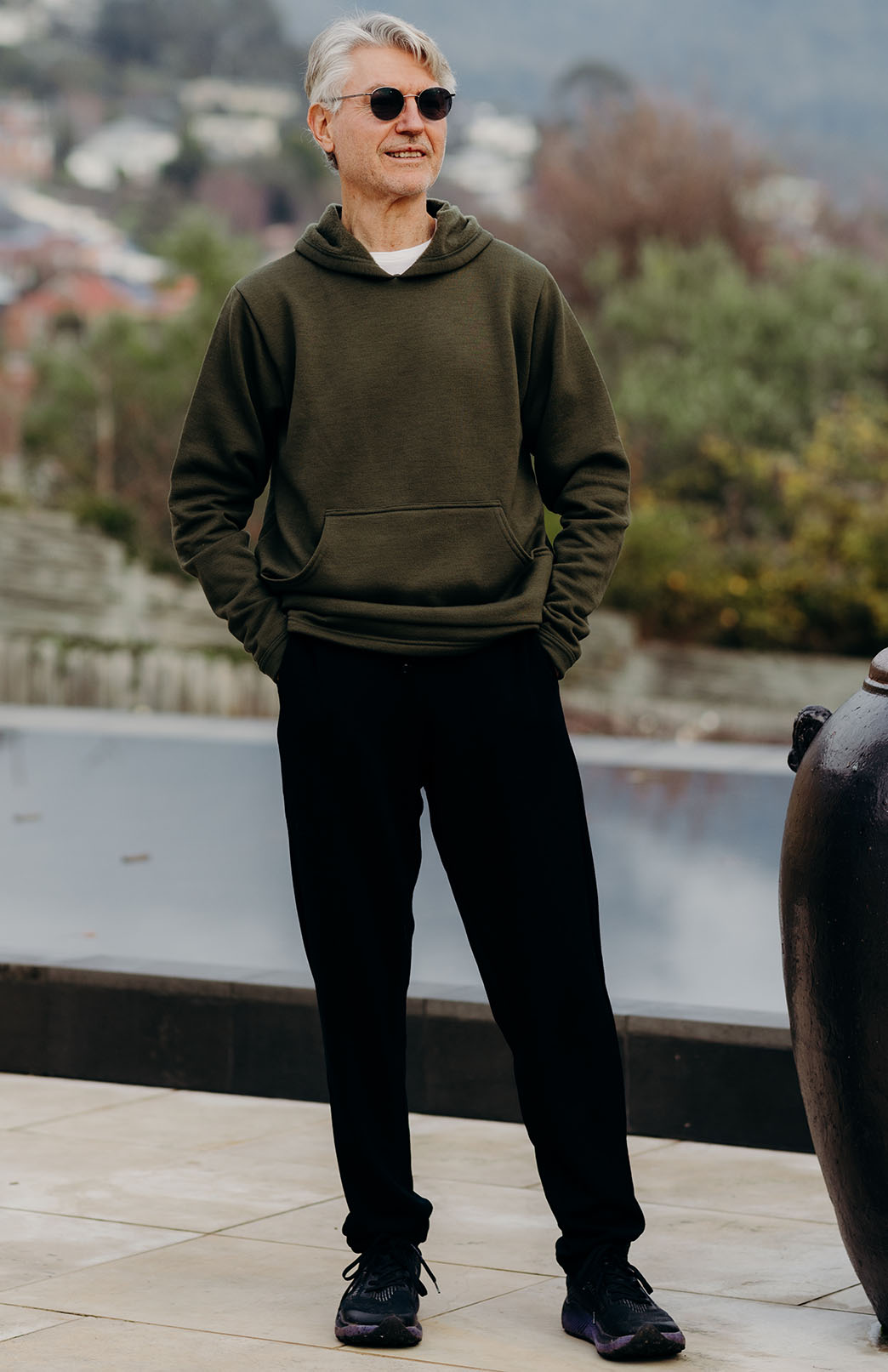 Black Men&#39;s Superfine Merino Wool 360g Pants
