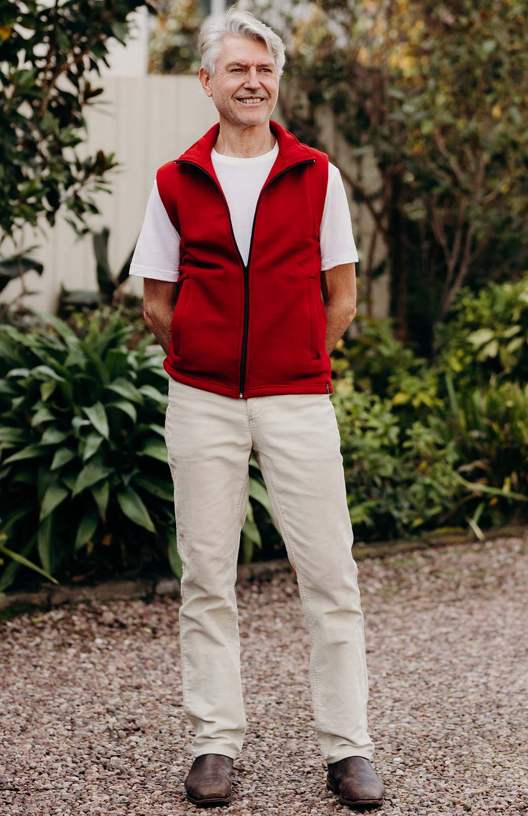 Chilli Red Men's Merino Wool Thermal Vest