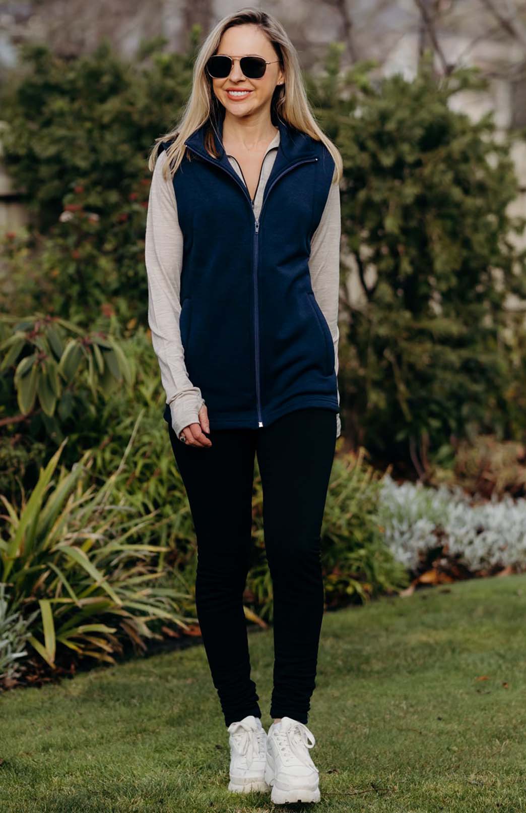 100% Wool Fleece Vest Women's Merino Wool Fleece Thermal Vest