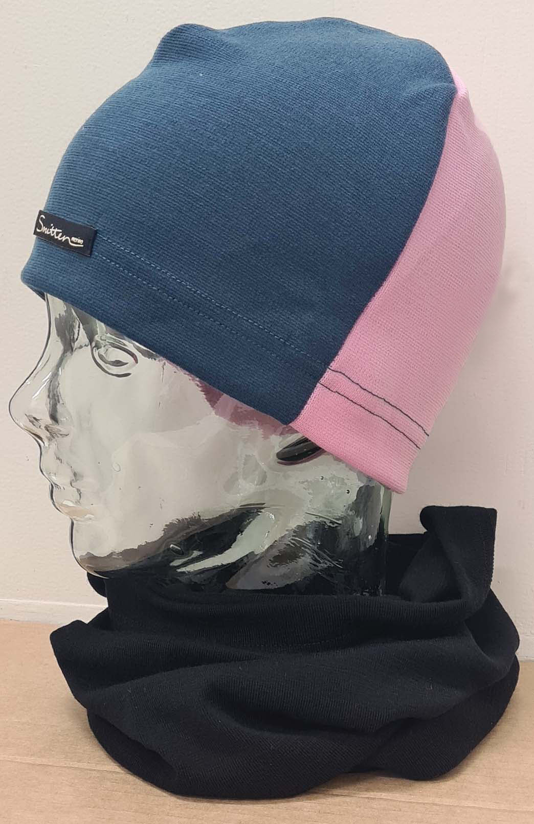 Carnation Pink & Storm Team Unisex Merino Wool Thermal (360g) Beanie