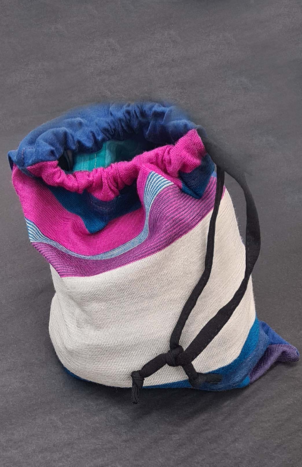 Zero Waste Drawstring Bags Merino Wool Patchwork Zero Waste Drawstring Bags