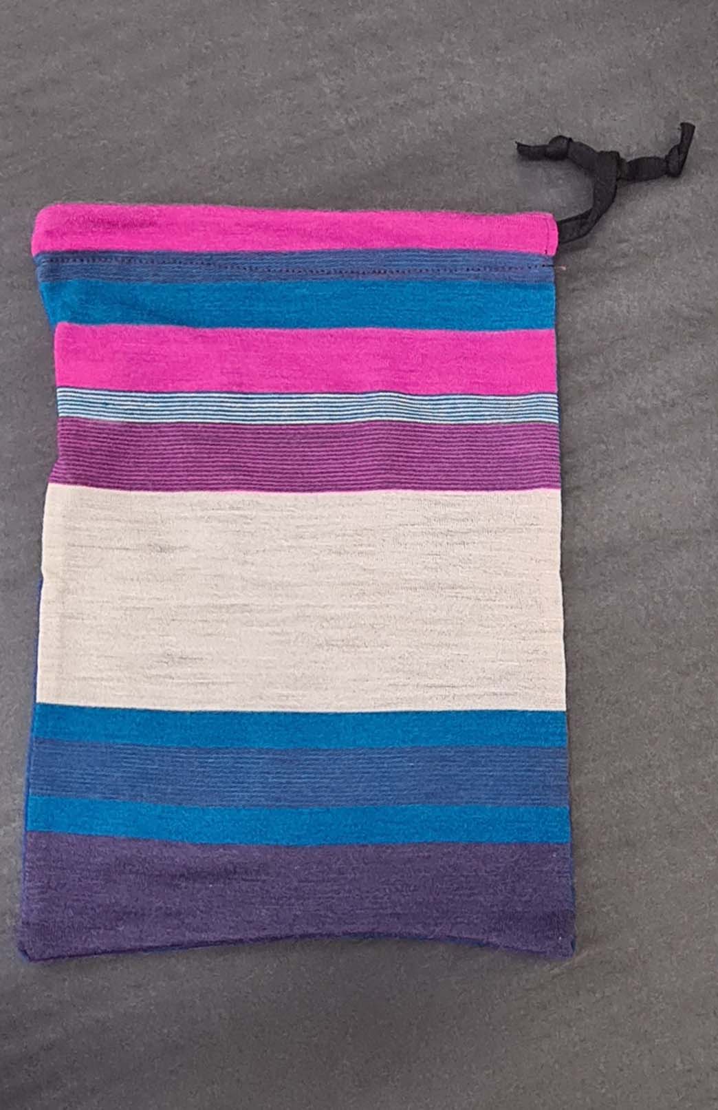 Zero Waste Drawstring Bags Merino Wool Patchwork Zero Waste Drawstring Bags