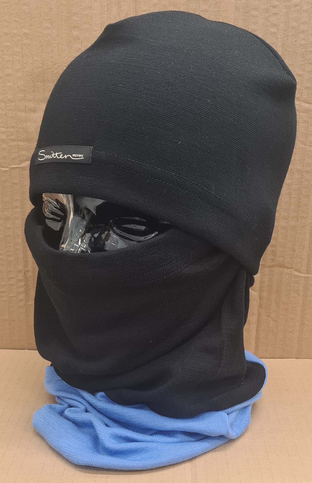 Black & Blue Tones Unisex Merino Wool Thermal Neck Warmer Neck Gaiter