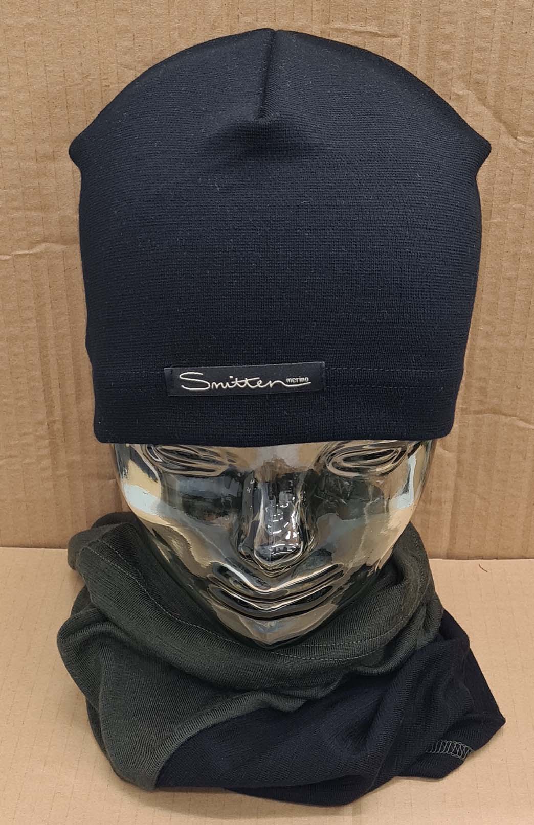 Black & Green Tones Unisex Merino Wool Thermal Neck Warmer Neck Gaiter