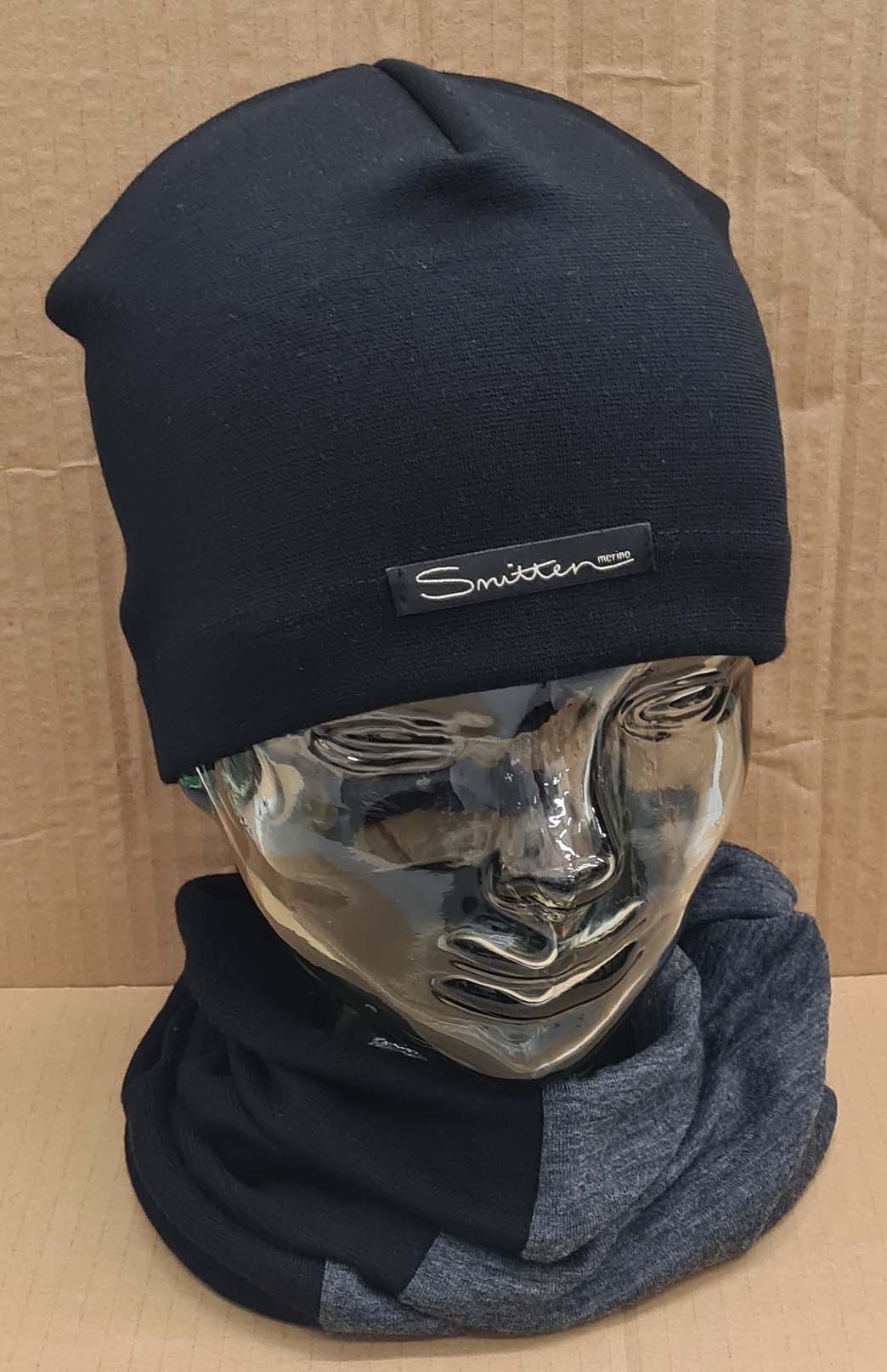 Black & Grey Tones Unisex Merino Wool Thermal Neck Warmer Neck Gaiter