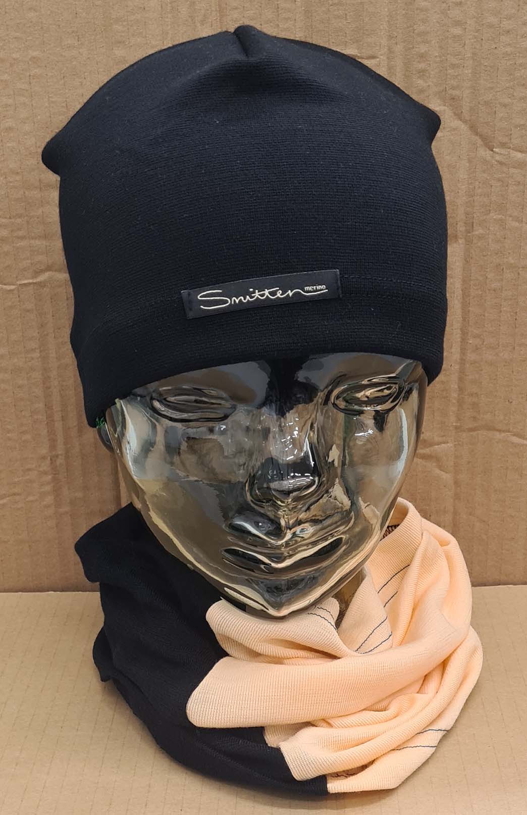 Black & Orange Tones Unisex Merino Wool Thermal Neck Warmer Neck Gaiter