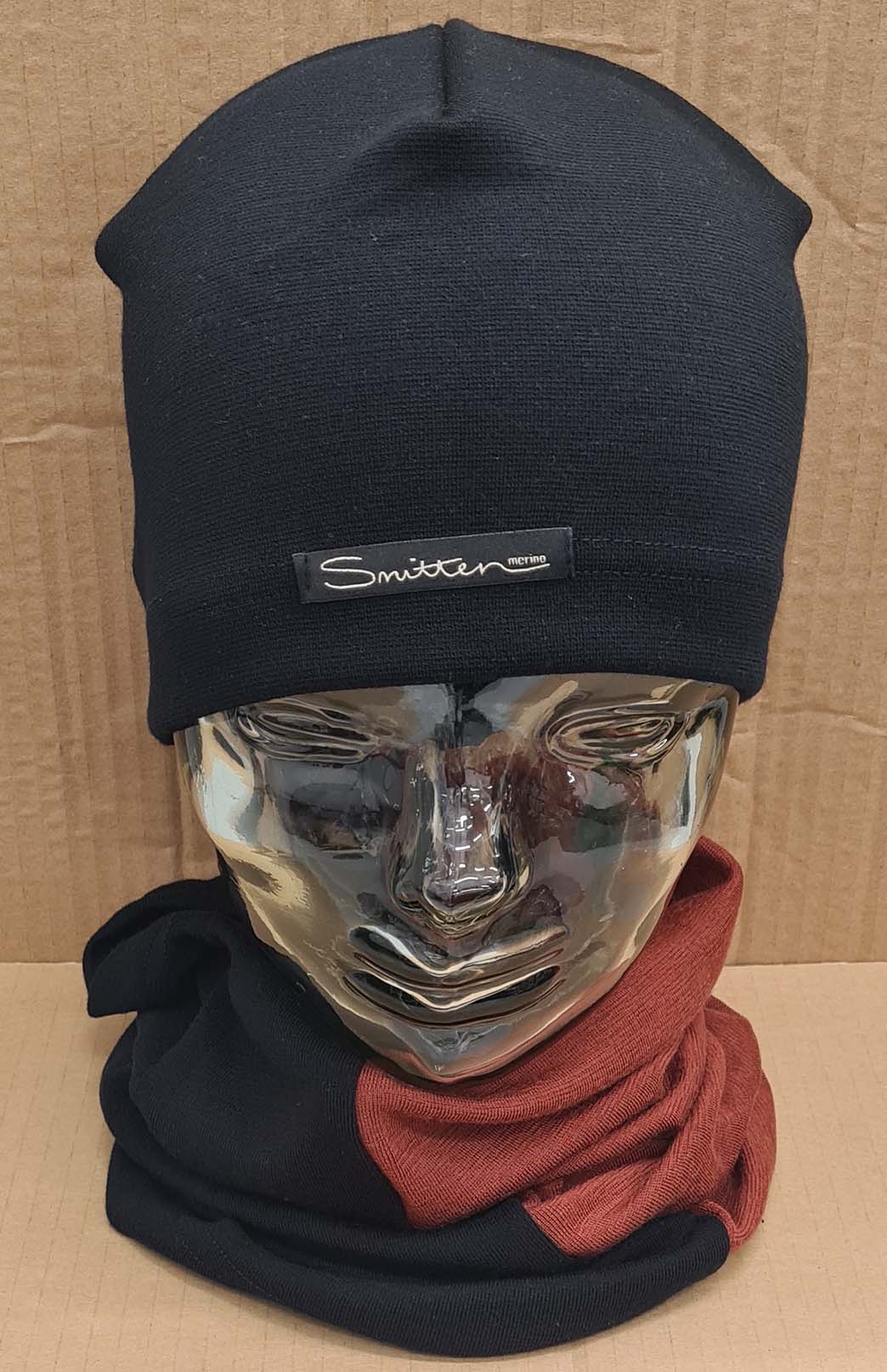 Black & Orange Tones Unisex Merino Wool Thermal Neck Warmer Neck Gaiter