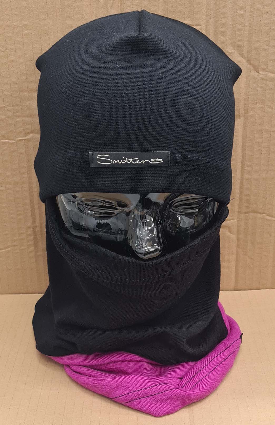 Black & Pink Tones Unisex Merino Wool Thermal Neck Warmer Neck Gaiter