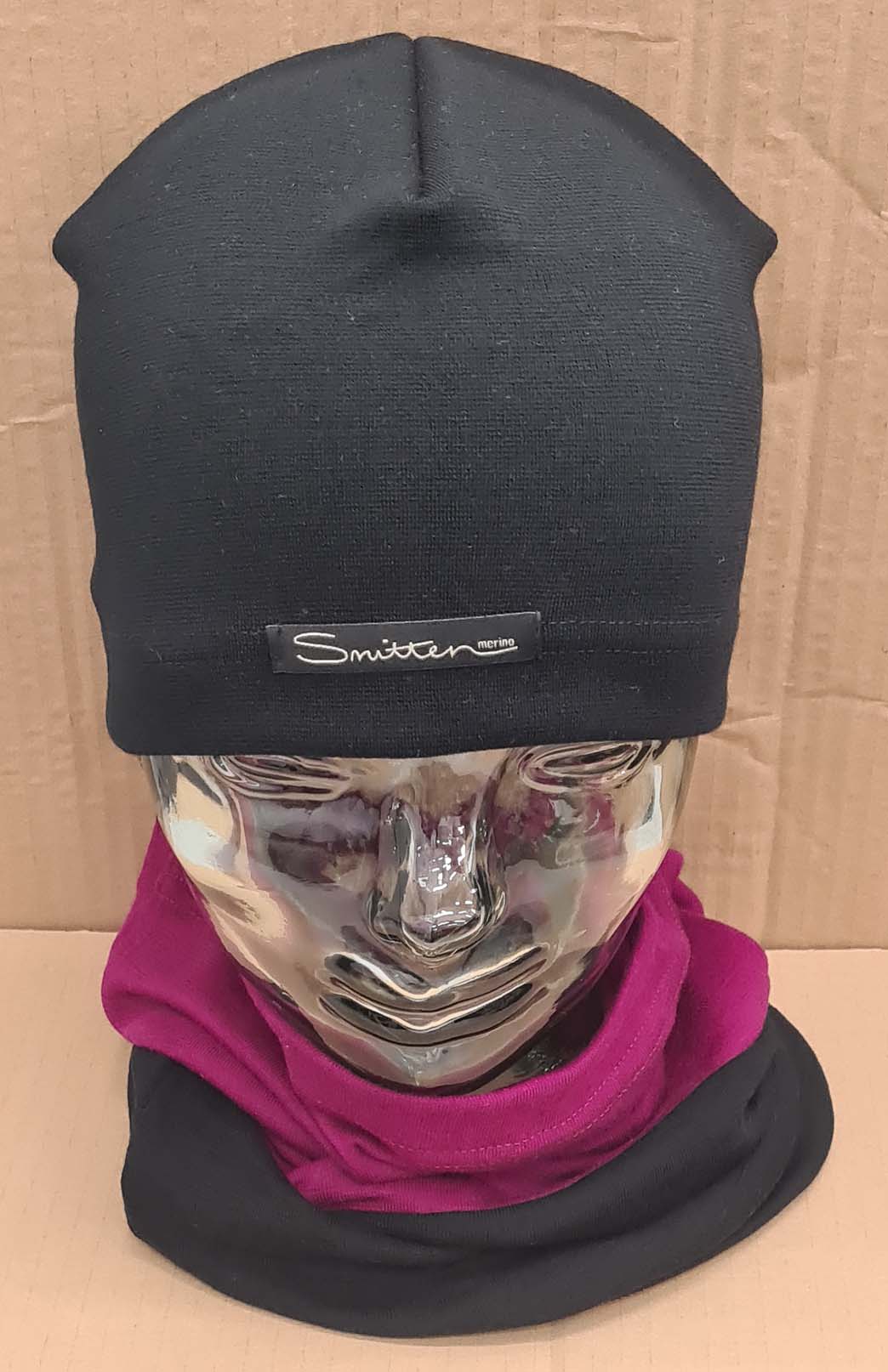 Black & Pink Tones Unisex Merino Wool Thermal Neck Warmer Neck Gaiter