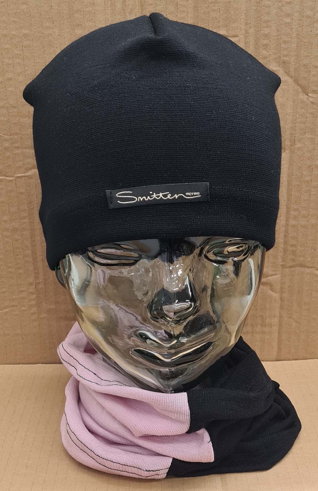 Black & Pink Tones Unisex Merino Wool Thermal Neck Warmer Neck Gaiter