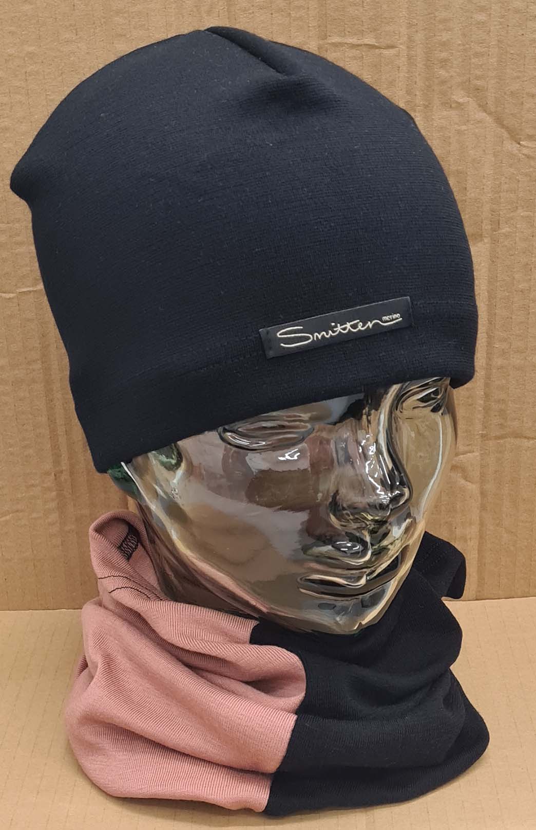 Black & Pink Tones Unisex Merino Wool Thermal Neck Warmer Neck Gaiter