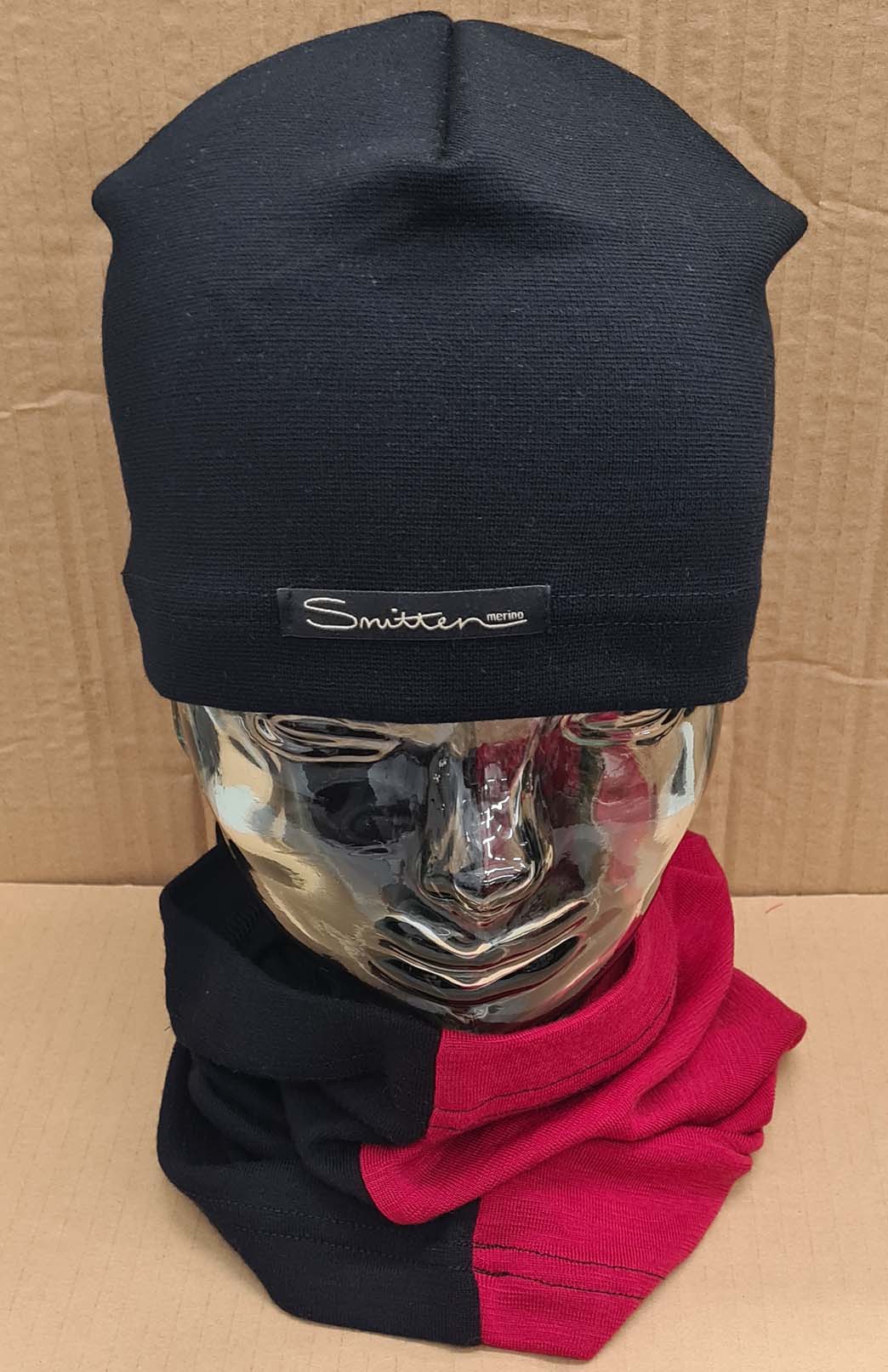 Black & Red Tones Unisex Merino Wool Thermal Neck Warmer Neck Gaiter