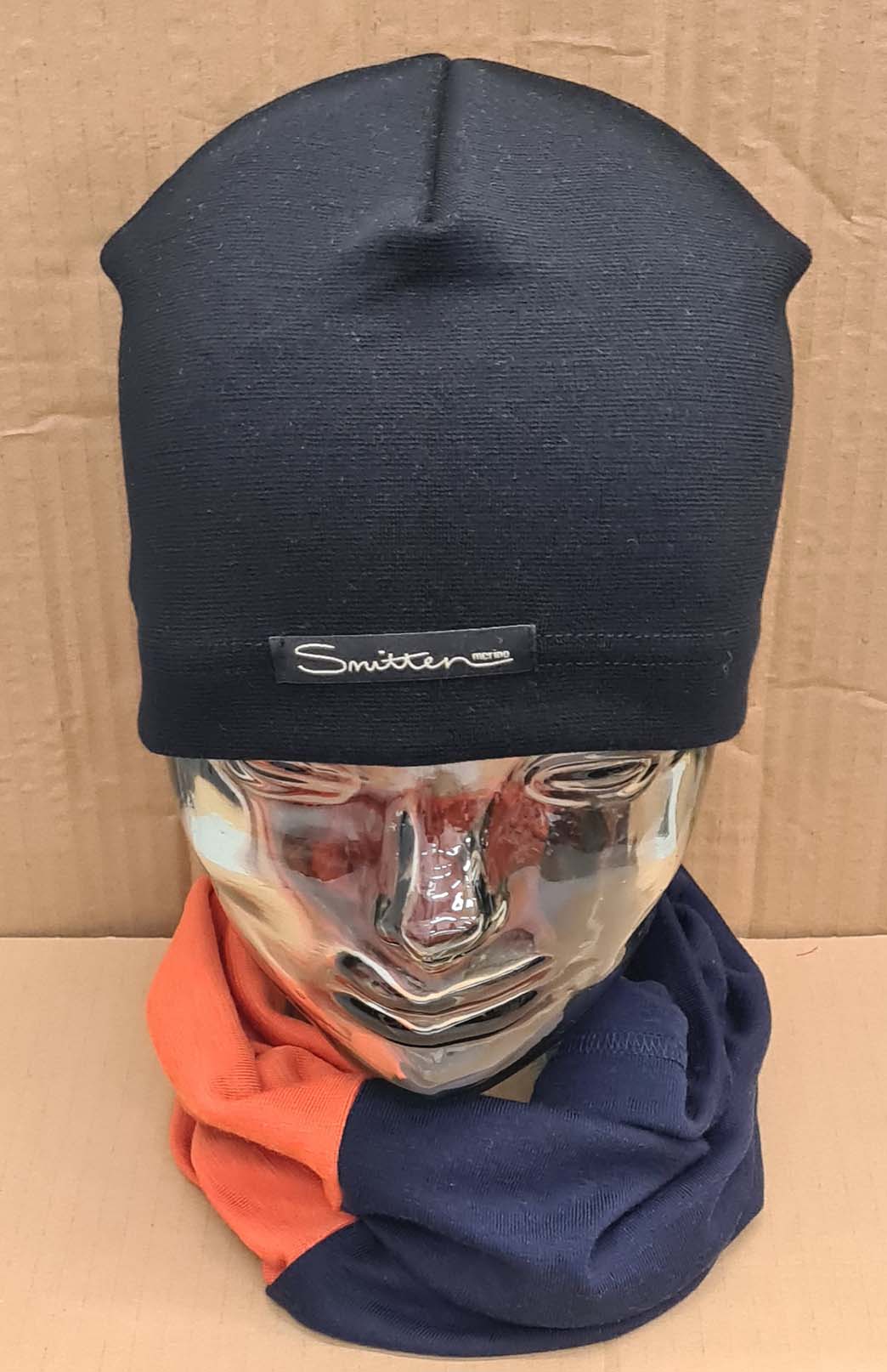 Blue & Orange Tones Unisex Merino Wool Thermal Neck Warmer Neck Gaiter