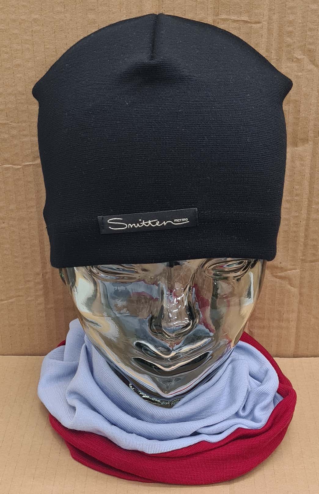 Blue & Red Tones Unisex Merino Wool Thermal Neck Warmer Neck Gaiter